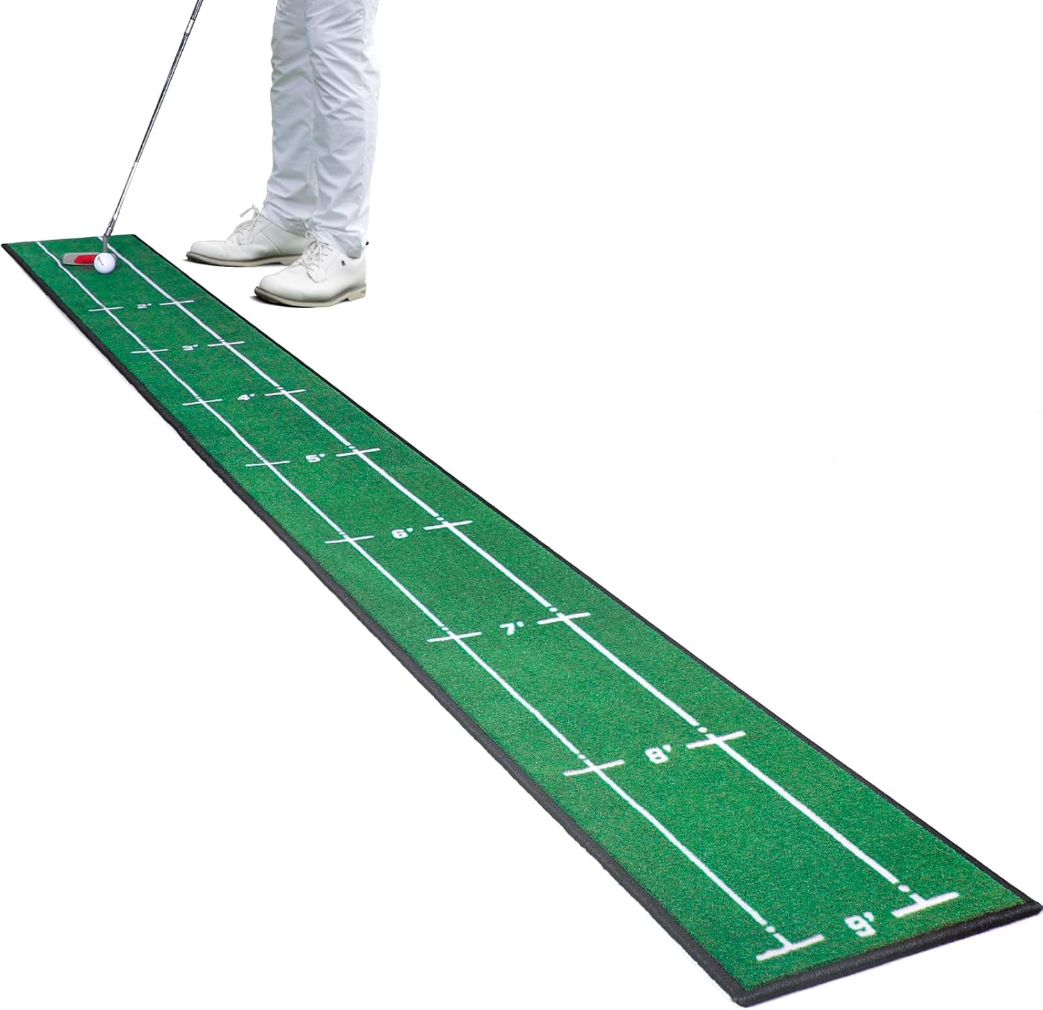 Practice putting green with multiple balls