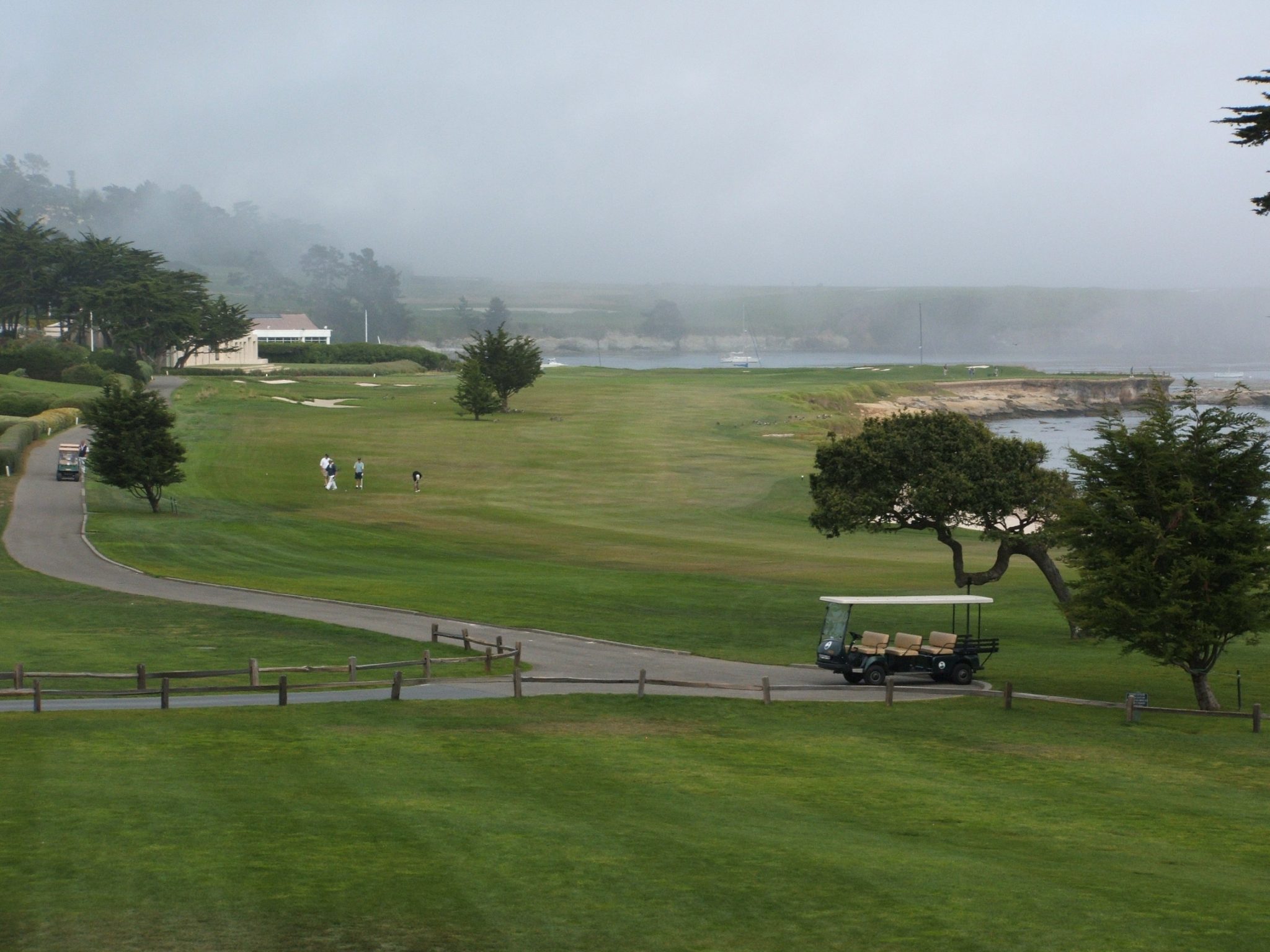Beautiful golf course green with scenic scene